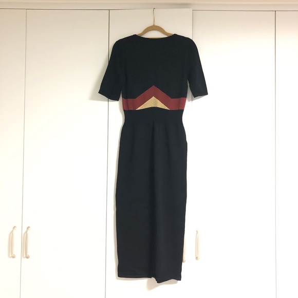 New ✨ TOMICA Dress in Black/Rust/Gold Mila Zovko - Picture 5 of 6